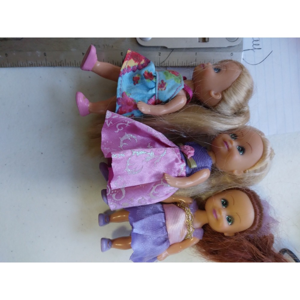 3 ZURU Funville Sparkle Girlz Little Friends Mini Dolls 4"